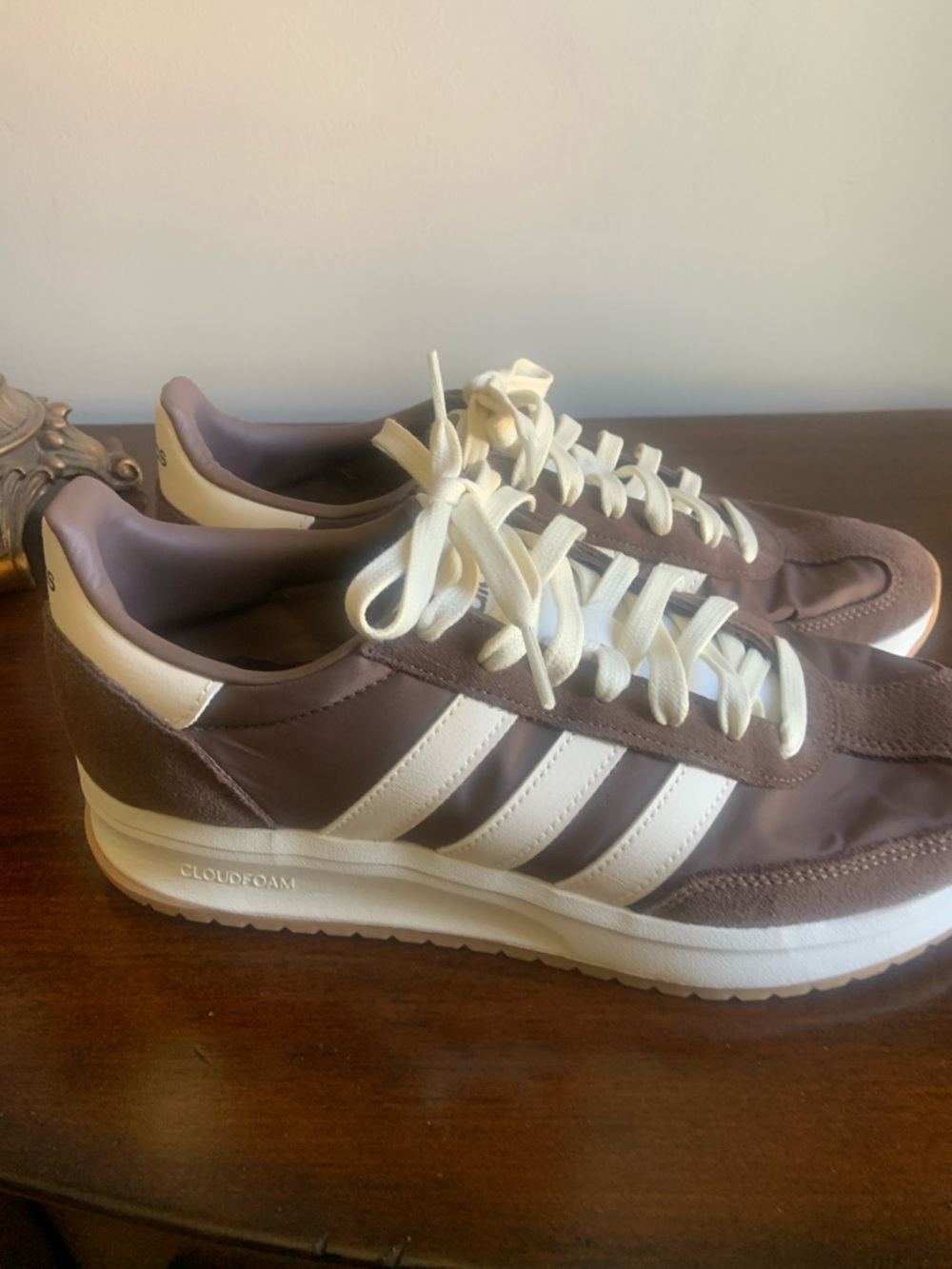 adidas Brown and Cream Classic Cloudform comfort Sneakers - Picture 6 of 6